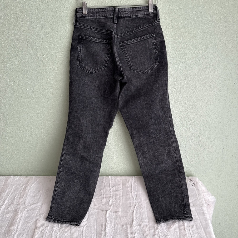 OLD NAVY LADIES BLACK HIGH RISE O.G. STRAIGHT JEANS SIZE 0, SECRET SLIM POCKETS - Picture 3 of 8